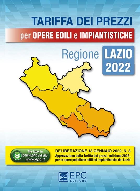 Tariffa dei prezzi per opere edili e impiantistiche. Regione Lazio 2022. Con Contenuto digitale per download - copertina