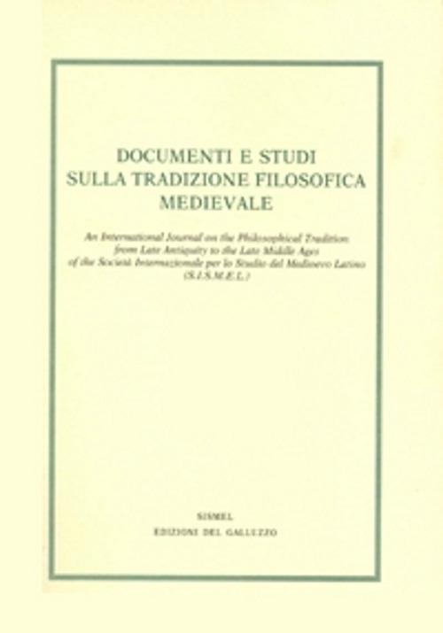 Documenti e studi sulla tradizione filosofica medievale (2020). Vol. 31 - copertina