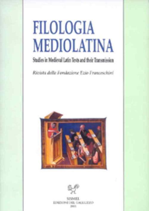 Filologia mediolatina. Studies in medieval latin texts and their transmission (2021). Vol. 28 - copertina