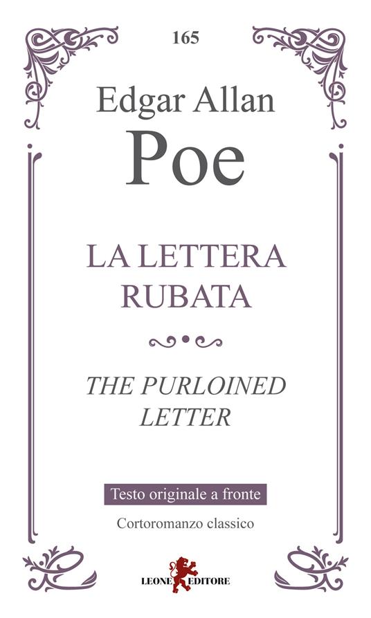La lettera rubata. Testo inglese a fronte - Edgar Allan Poe - copertina