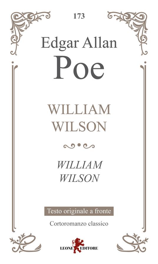 William Wilson. Testo inglese a fronte - Edgar Allan Poe - copertina