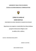 Esperienza con caregivers e utenti della Croce Rossa Italiana: progetto di educazione all'igiene orale in ambito civile e militare