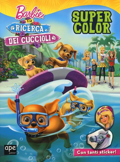 Barbie e la ricerca dei cuccioli. Super color. Ediz. illustrata - copertina