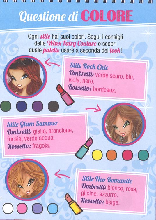 Fashion notebook make-up. Winx Fairy Couture. Con adesivi. Ediz. a colori. Ediz. a spirale - 4