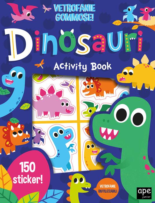 Vetrofanie gommose dinosauri. Ediz. a colori - copertina