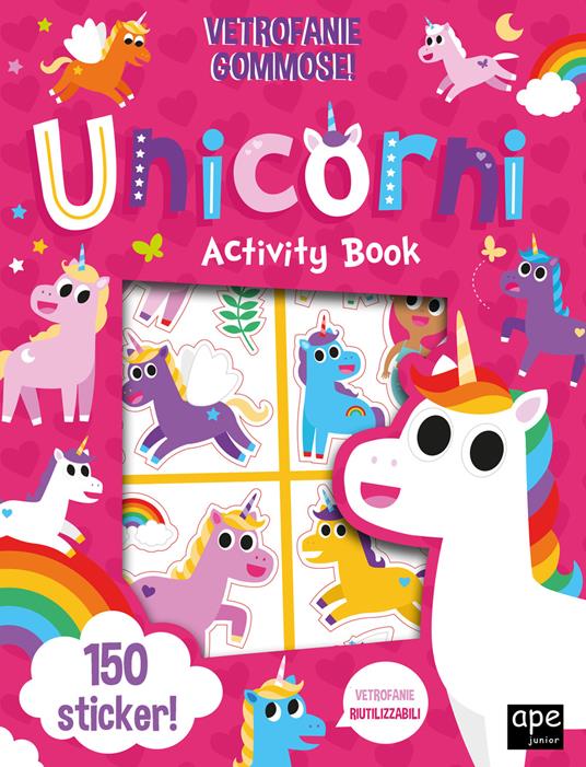 Vetrofanie gommose unicorni. Ediz. a colori - copertina