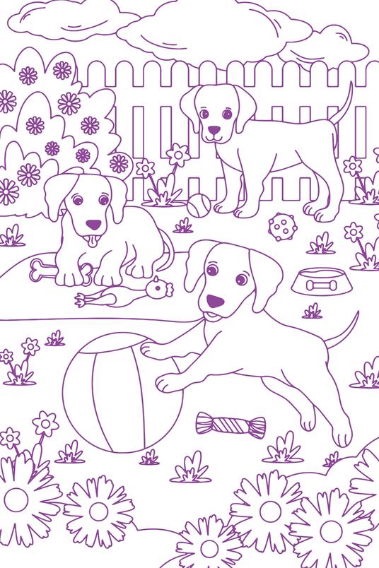 Cuccioli. Il mio primo libro da colorare. Scene di cuccioli da colorare. Ediz. illustrata - 3