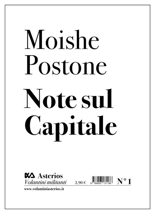 Note sul Capitale - Moishe Postone - copertina