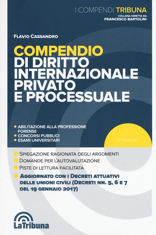 Compendio di diritto internazionale privato e processuale - Flavio Cassandro - copertina