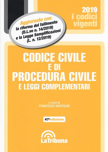 Codice civile e di procedura civile e leggi complementari - copertina
