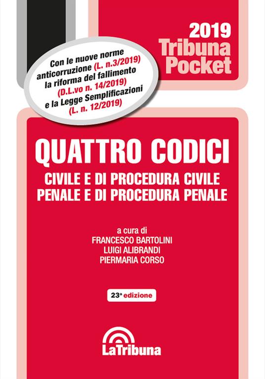 Quattro codici. Civile e di procedura civile, penale e di procedura penale - copertina