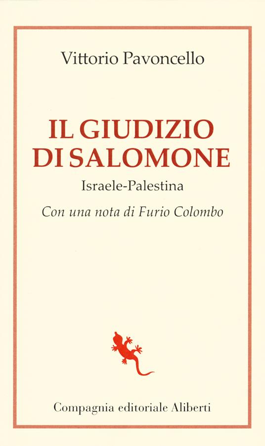 Il giudizio di Salomone. Israele-Palestina - Vittorio Pavoncello - copertina