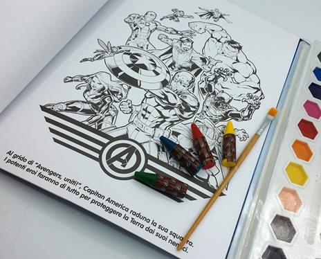 Avengers. Dipingi & colora. Con 12 pastelli a cera e 10 acquerelli - 4