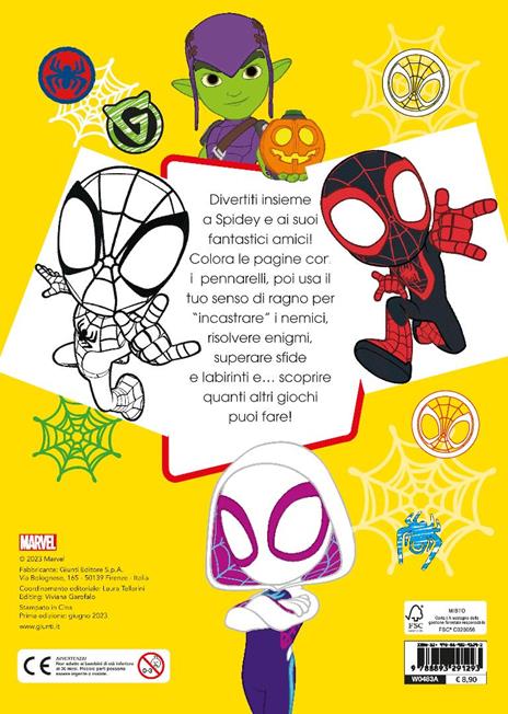 Spidey. Coloriamo con i pennarelli. Super album. Ediz. a colori. Con 4 pennarelli - 2