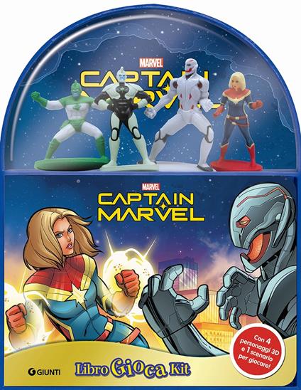 Captain Marvel. Libro gioca kit. Ediz. a colori. Con 4 personaggi 3D. Con scenario per giocare - copertina