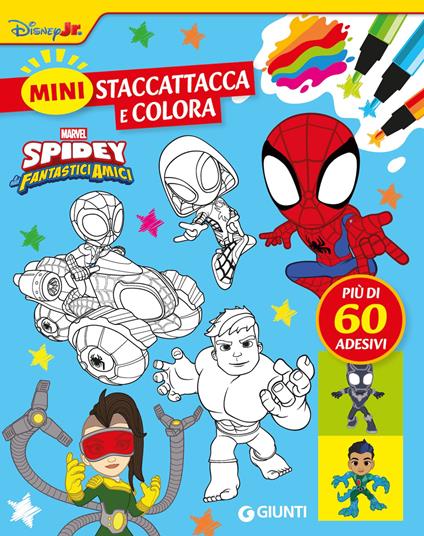 Spidey e i suoi fantastici amici. Mini staccattacca & colora. Con adesivi. Ediz. a colori - Walt Disney - copertina