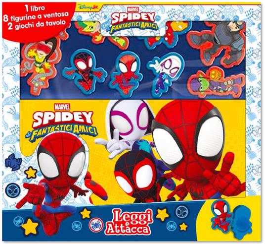 Spidey e i suoi fantastici amici. Leggi e attacca. Ediz. a colori. Con 8 figurine a ventosa. Con tabellone - copertina