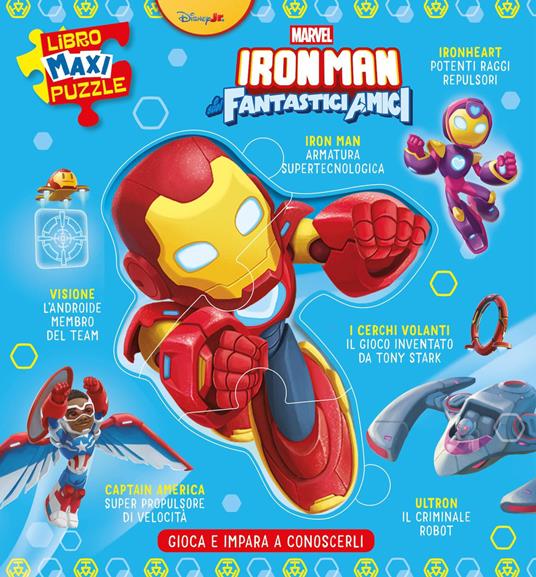 Iron Man. Gioca e impara a conoscerli. Libro maxi puzzle. Ediz. a colori - copertina