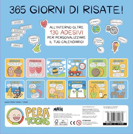 Pera Toons. Calendario da parete. Con Adesivi - Pera Toons - 7