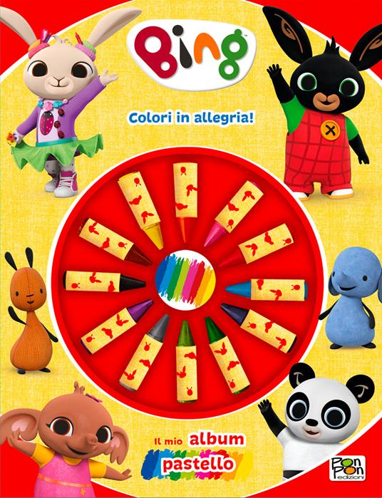 Colori in allegria! Bing. Il mio album pastello. Ediz. a colori. Con 12 pastelli a cera - Cristina Panzeri - copertina