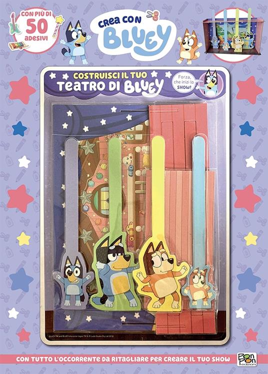 Costruisci il tuo teatro di Bluey. Crea con Bluey. Ediz. a colori. Con teatrino da costruire - Cristina Panzeri - copertina