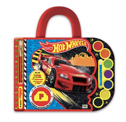 Hot Wheels. Valigetta con acquerelli. I colorelli. Ediz. a spirale. Con acquerelli, pennello, pastello a cera - copertina