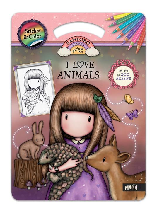 I love animals. Gorjuss. Sticker & color. Ediz. a colori. Con Adesivi - Lisa Capiotto - copertina