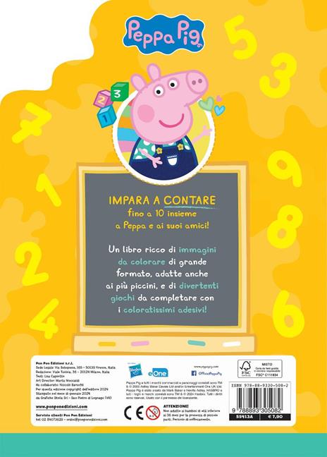 Il mio primo libro per contare. Peppa Pig. Con adesivi. Ediz. a colori - Lisa Capiotto - 2
