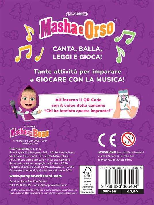 Chi ha lasciato queste impronte? Canta con Masha. Masha e Orso. Ediz. a colori. Con QR code per ascoltare la canzone - 2