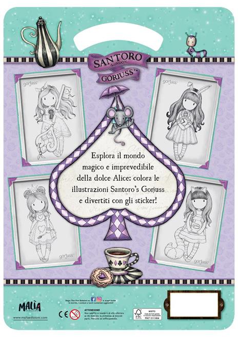 Nel paese delle meraviglie. Gorjuss. Sticker & Color. Ediz. a spirale. Con bandana a righe - 2