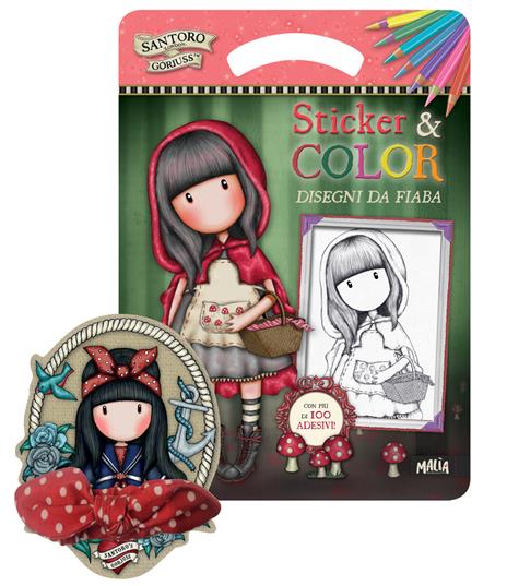 Disegni da fiaba. Gorjuss. Sticker & Color. Ediz. a colori. Ediz. a spirale. Con bandana rossa - copertina