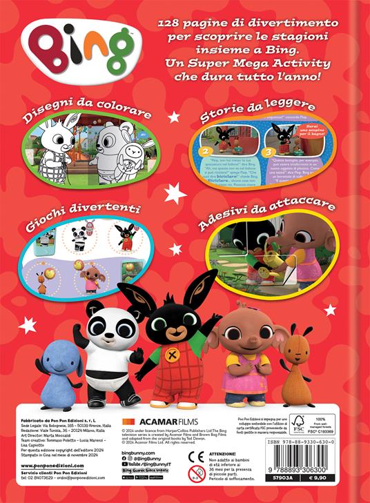 Giochi per tutte le stagioni! Bing. Super mega activity. Con adesivi. Ediz. a colori - 2