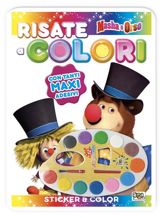 Risate a colori. Masha e Orso. Ediz. a colori. Con acquerelli - Cristina Panzeri - copertina