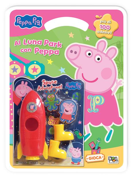 Al luna park con Peppa. Peppa Pig. Con adesivi. Ediz. a colori. Con razzo spaziale - Lisa Capiotto - copertina