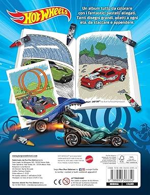 Gare a colori. Hot Wheels. Il mio album pastello. Ediz. a colori. Con 12 pastelli a cera - Lucia Marenzi - 4