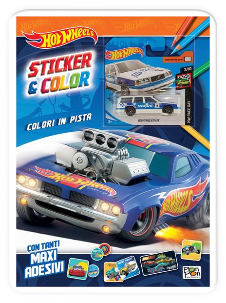 Colori in pista. Hot Wheels. Sticker & color. Ediz. a colori. Con macchinina - Alice Torricelli - copertina