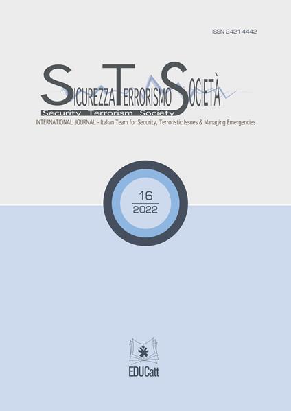 Sicurezza, terrorismo, società. International journal. Ediz. italiana e inglese (2022). Vol. 16 - copertina