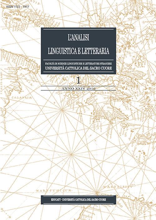 L' analisi linguistica e letteraria (2016). Vol. 1 - copertina