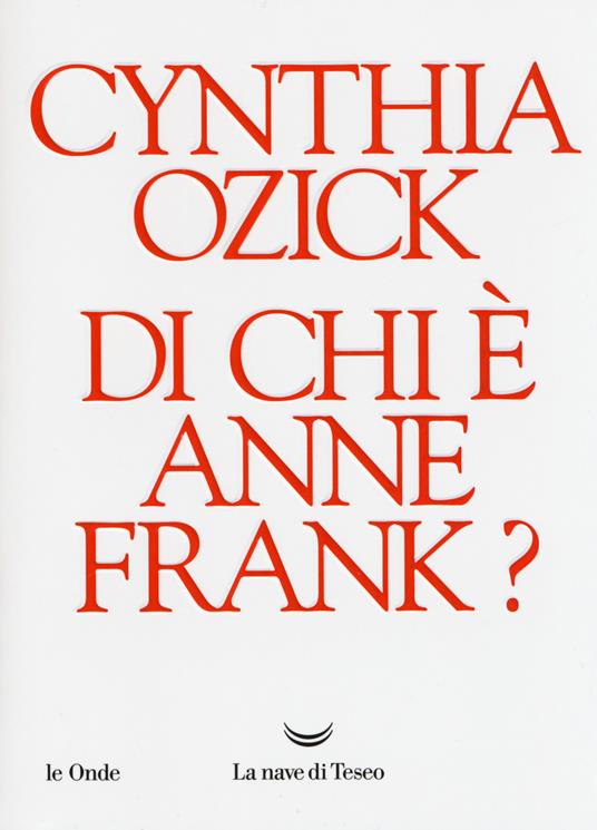 Di chi è Anne Frank? - Cynthia Ozick - copertina