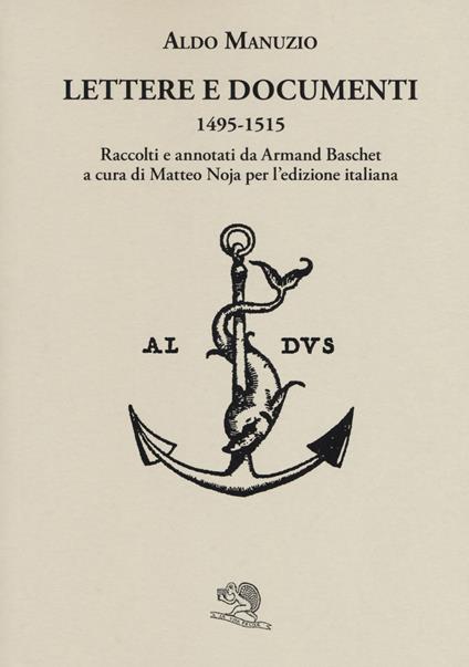 Lettere e documenti 1495-1515 - Aldo Manuzio - copertina