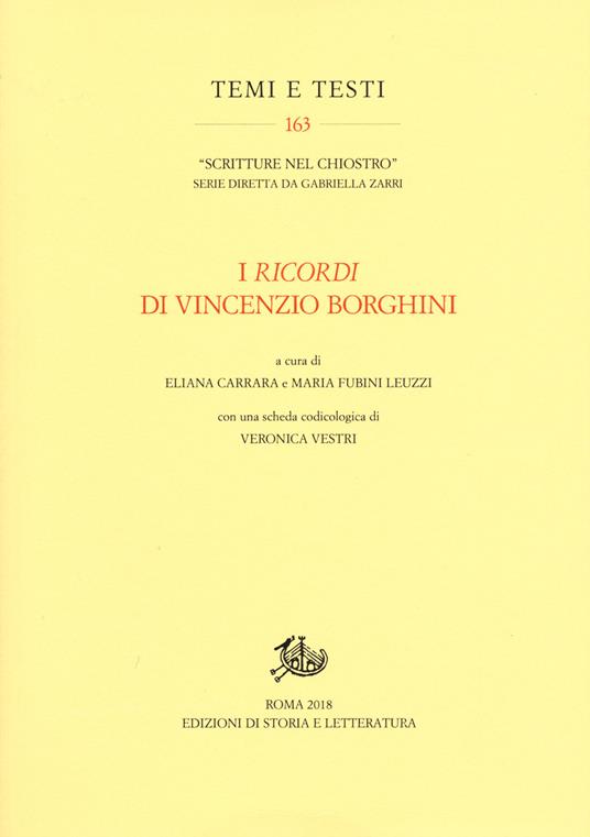 I «Ricordi» di Vincenzio Borghini - copertina