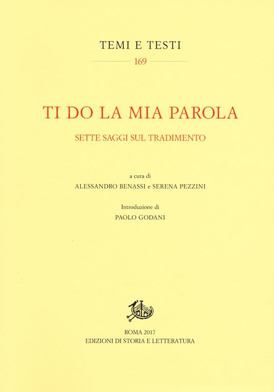Ti do la mia parola. Sette saggi sul tradimento - copertina