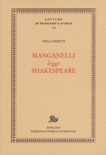 Manganelli legge Shakespeare - Viola Papetti - copertina