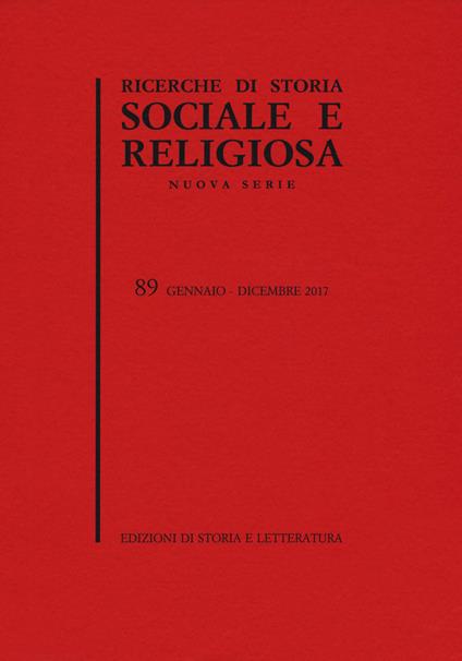 Ricerche di storia sociale e religiosa. Vol. 89 - copertina