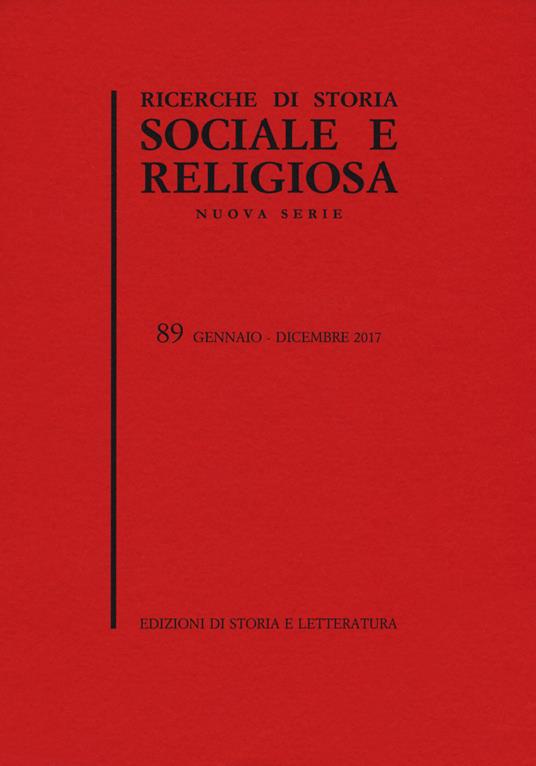 Ricerche di storia sociale e religiosa. Vol. 89 - copertina
