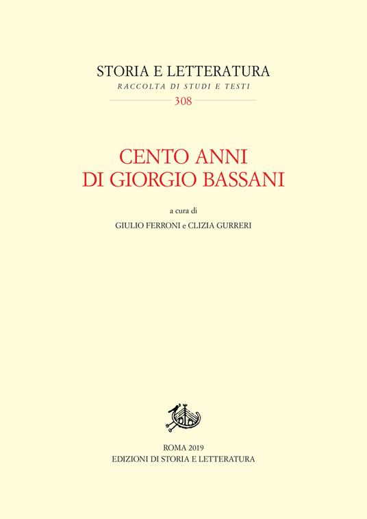 Cento anni di Giorgio Bassani - copertina