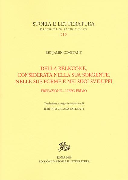 Della religione, considerata nella sua sorgente, nelle sue forme e nei suoi sviluppi. Vol. 1: Prefazione-Libro primo - Benjamin Constant - copertina