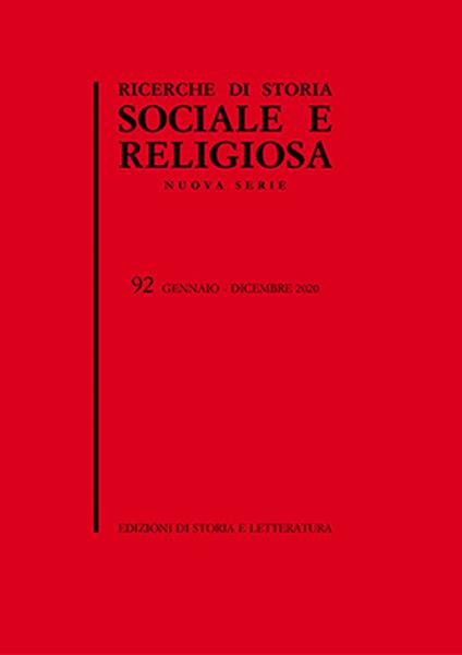 Ricerche di storia sociale e religiosa. Vol. 92 - copertina