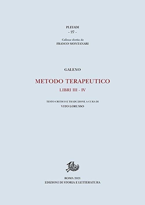 Metodo terapeutico. Vol. 3-4 - Claudio Galeno - copertina