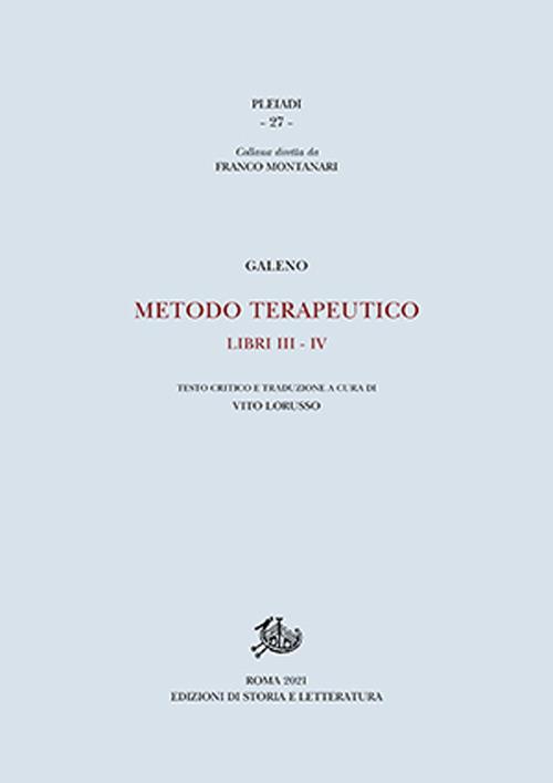 Metodo terapeutico. Vol. 3-4 - Claudio Galeno - copertina